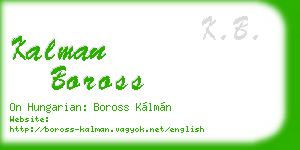 kalman boross business card