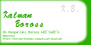 kalman boross business card